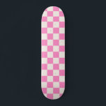 Pink Check, Chequerboard Pattern, Chequered Skateboard<br><div class="desc">Chequered Pattern – pink and cream white chequerboard.</div>