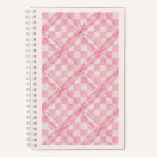 PINK CHECK QUILT 5.5x8.5 Spiral Notebook / Blush