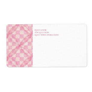 PINK CHECK QUILT Shipping Address Labels
