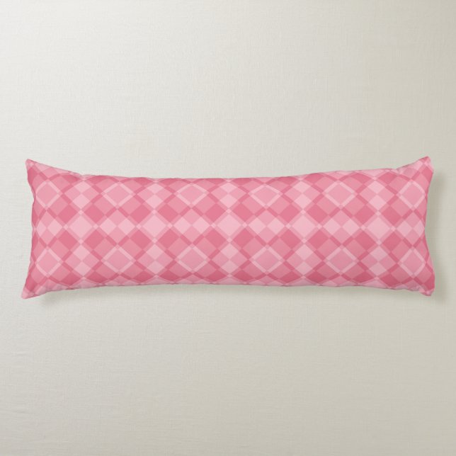 Pink Checker Argyle Pattern Body Cushion (Front)