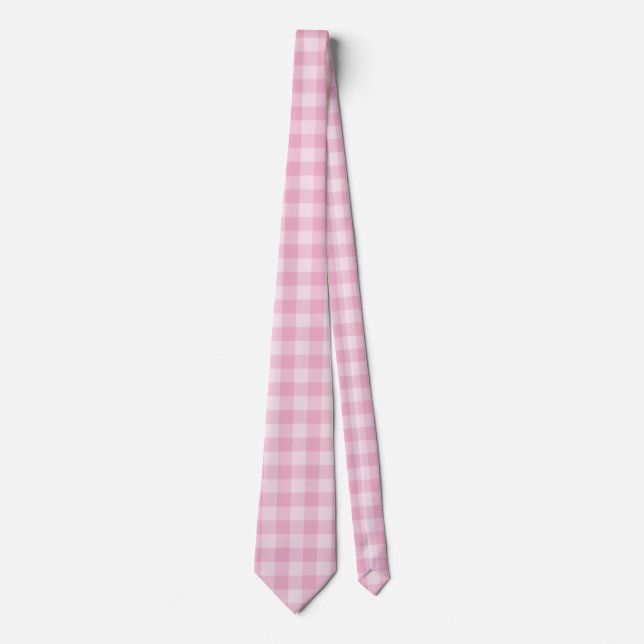 Pink Checkerboard Pattern Tie (Front)