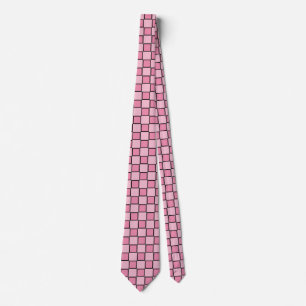 Pink Checkerboard Pattern Tie