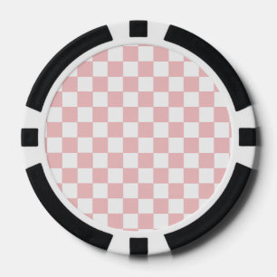Pink Checkers Poker Chips