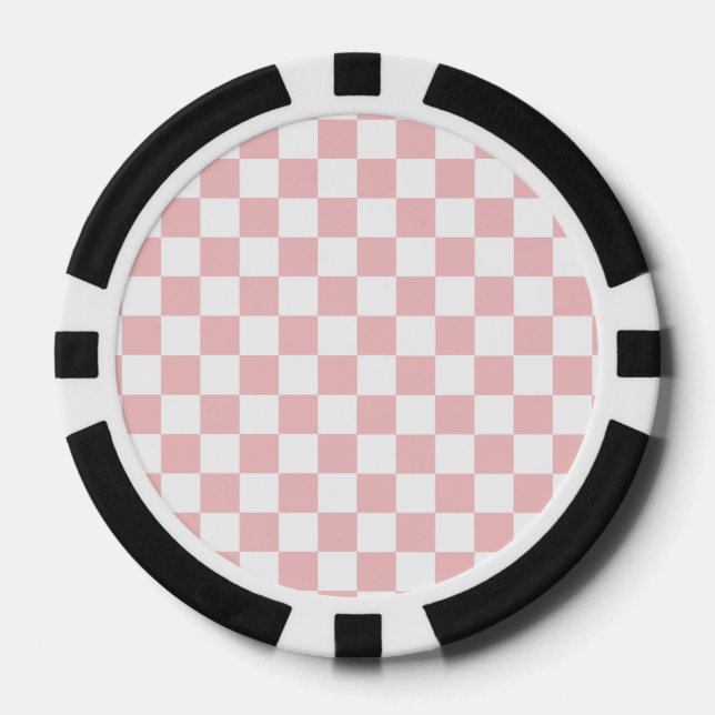 Pink Checkers Poker Chips (Front)