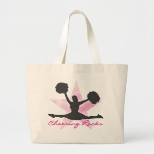 Pink Cheering Rocks T-shirts and Gifts Large Tote Bag