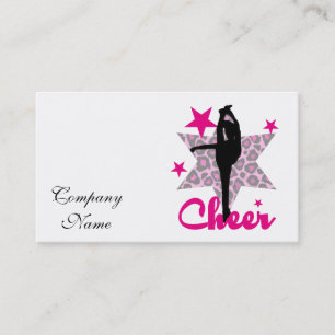 Pink Cheerleader Business Card
