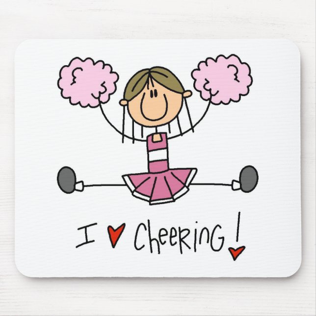 Pink Cheerleader Mouse Mat (Front)