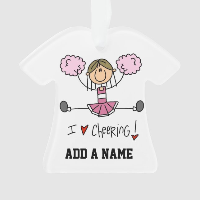 Pink Cheerleader Ornament (Front)