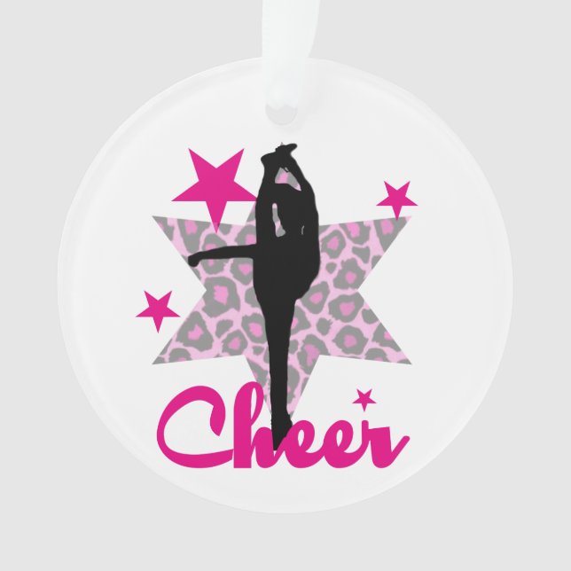 Pink Cheerleader Ornament (Front)