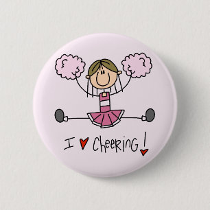 Pink Cheerleader Tshirts and Gifts 6 Cm Round Badge
