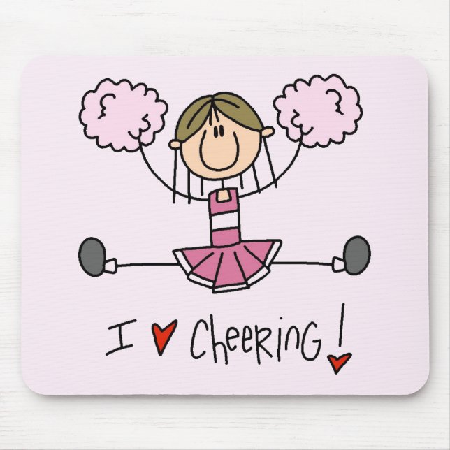 Pink Cheerleader Tshirts and Gifts Mouse Mat (Front)