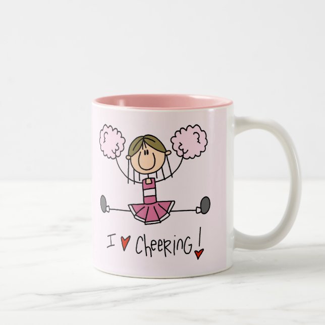 Pink Cheerleader Tshirts and Gifts Two-Tone Coffee Mug (Right)