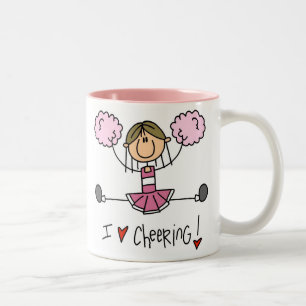 Pink Cheerleader Two-Tone Coffee Mug