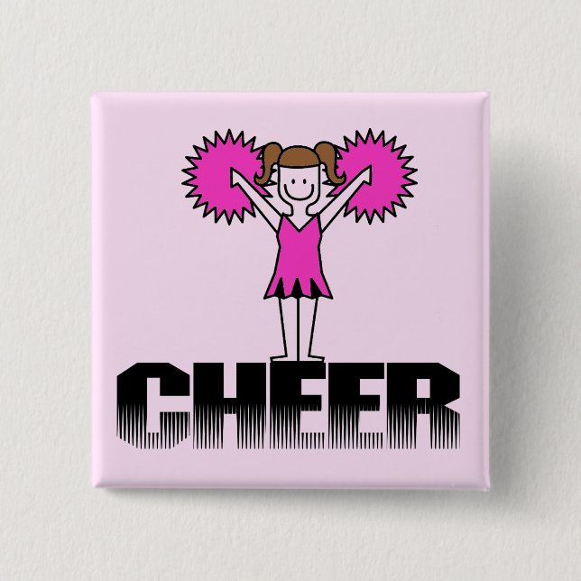 Pink Cheerleading T-shirts and Gifts 15 Cm Square Badge (Front)