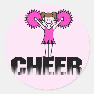 Pink Cheerleading T-shirts and Gifts Classic Round Sticker