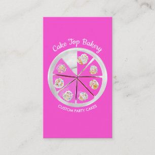Pink Cheese Cake Top Slice Business Card