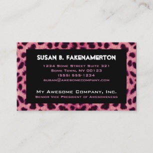 Pink Cheetah Animal Print Business Card