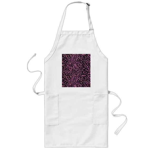 Pink Cheetah Pattern Long Apron (Front)
