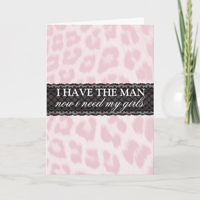 Pink Cheetah Print Bridesmaid Request Card (Front)