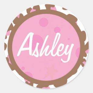 Pink Cheetah Print Classic Round Sticker