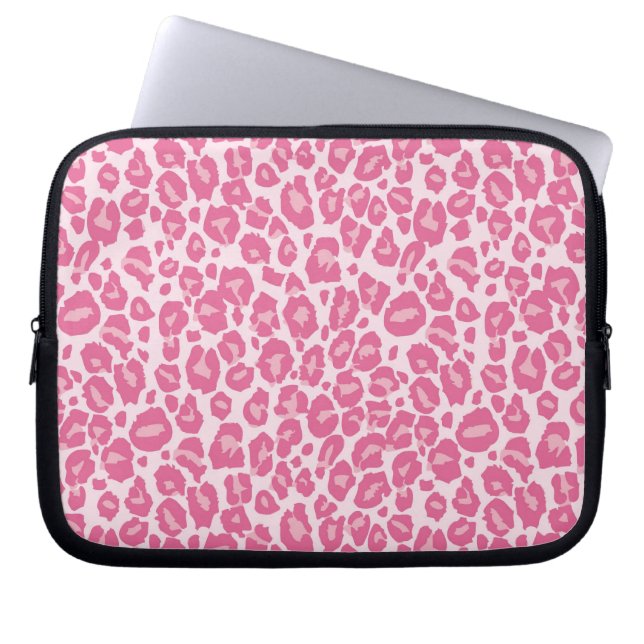 Pink Cheetah Print Laptop Sleeve (Front)