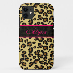 Pink Cheetah Print Personalised Phone Case