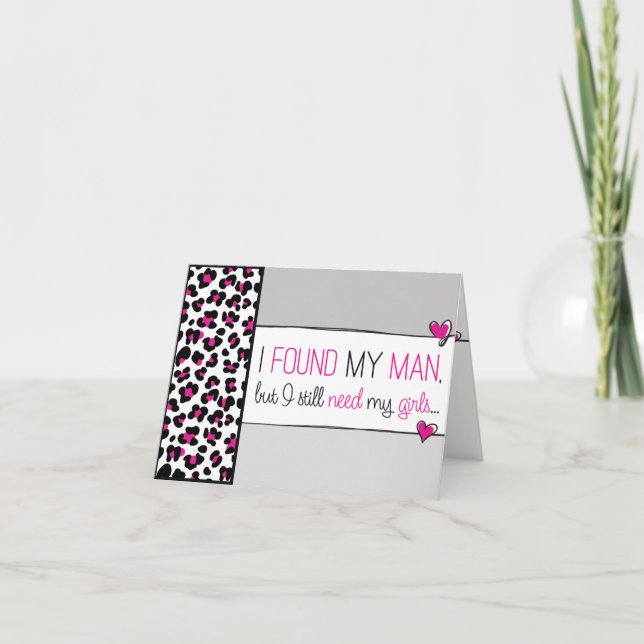 Pink Cheetah Print Will you be my Bridesmaid? Card (Front)