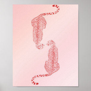 Pink Cheetah Wall Art Print, Trendy Wall Art