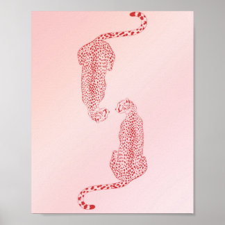Pink Cheetah Wall Art Print, Trendy Wall Art