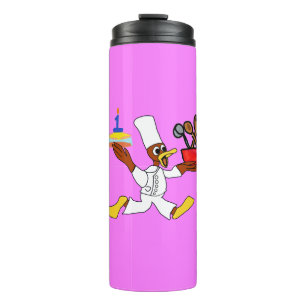 Pink Chef Ducky Birthday Thermal Tumbler