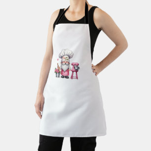 Pink Chef Gnome Kiss The Cook Apron