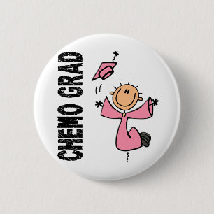 Pink CHEMO GRAD 1 (Breast Cancer) 6 Cm Round Badge