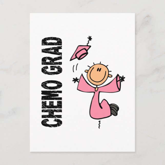 Pink CHEMO GRAD 1 (Breast Cancer) Postcard (Front)