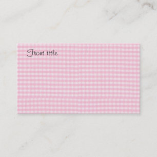 Pink Chequerboard Fabric Background Template Business Card