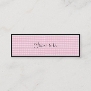 Pink Chequerboard Fabric Background Template Mini Business Card