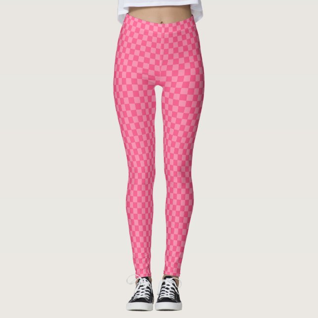 Pink Chequerboard Leggings (Front)