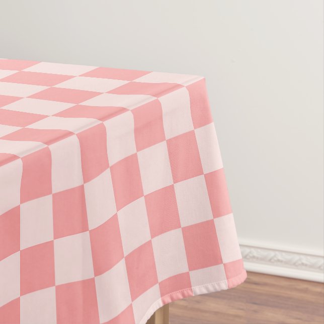 Pink Chequerboard Tablecloth (In Situ)