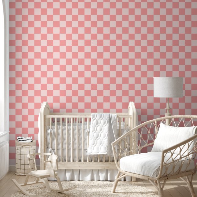Pink Chequerboard Wallpaper (Kids)