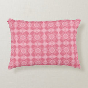 Pink Chequered Argyle Pattern Decorative Cushion