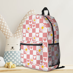 Pink Chequered Backpack