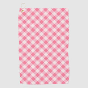 Pink Chequered Fashionable Squares Classy Trendy Golf Towel