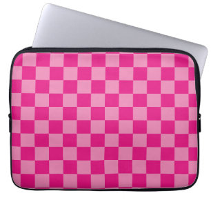 Pink Chequered geometric Laptop Sleeve
