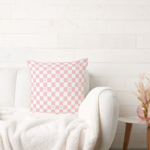 Pink Chequered Pattern Background Cushion