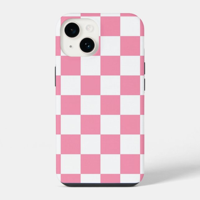 Pink Chequered Pattern iPhone Case (Back)