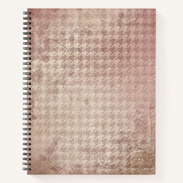 Pink Chequered Pattern Notebook (Front)