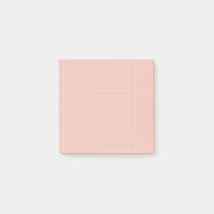 Pink Chequered Pattern Sweet Grid Design Office  Post-it Notes