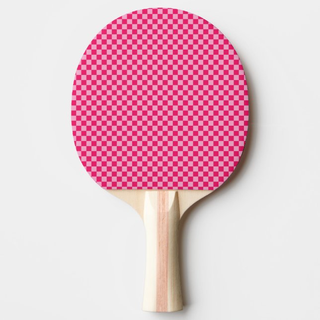 Pink Chequered Ping Pong Paddle (Front)