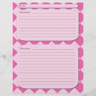 Pink chequered recipe page