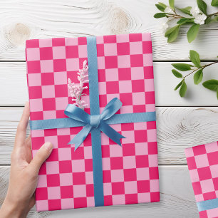 Pink Chequered Wrapping Paper