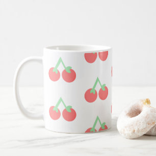 Pink Cherries Pattern Coffee Mug